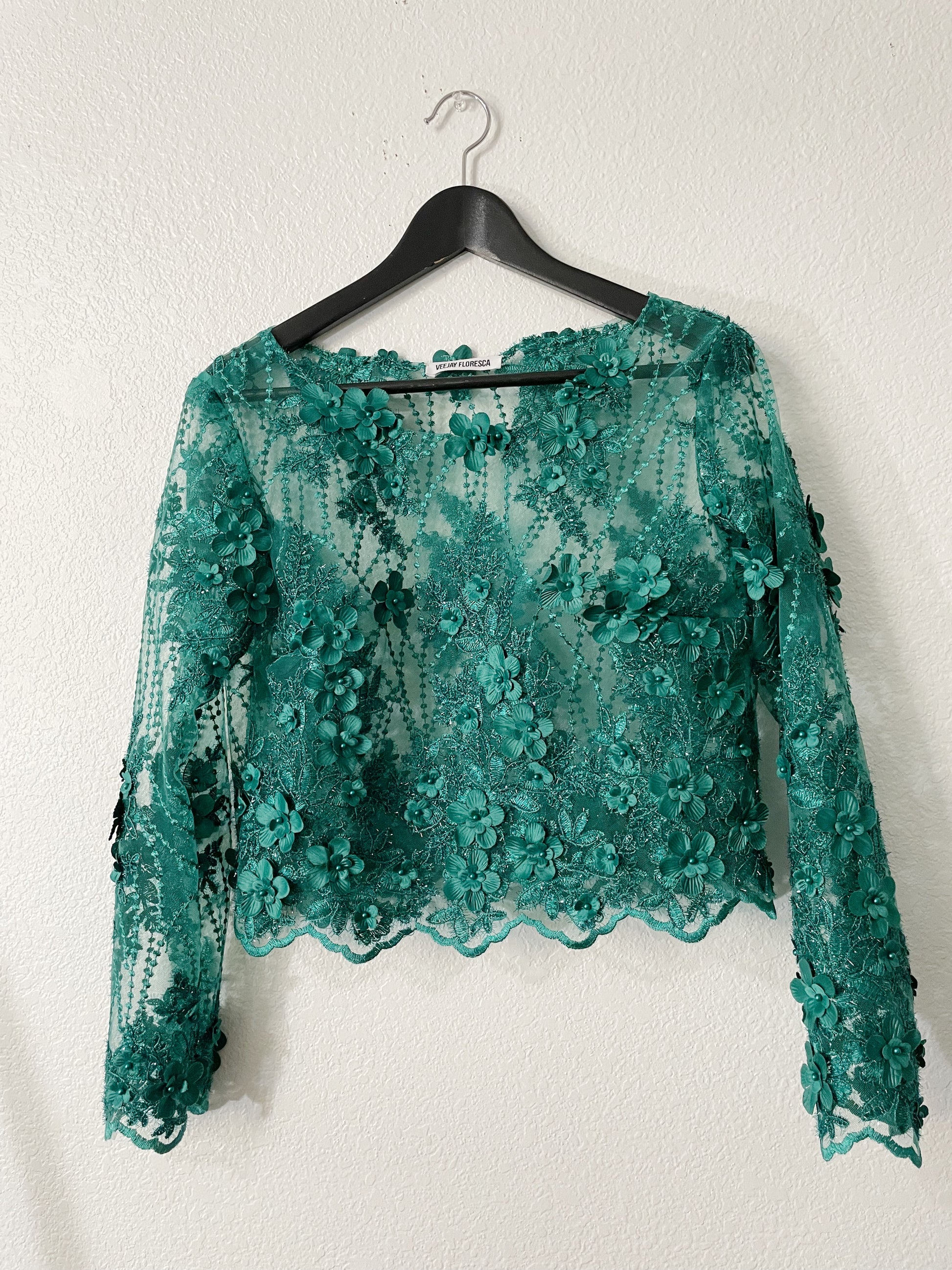 Green Sheer 3D Lace Blouse - Size 8 – SHOP FLORESCA