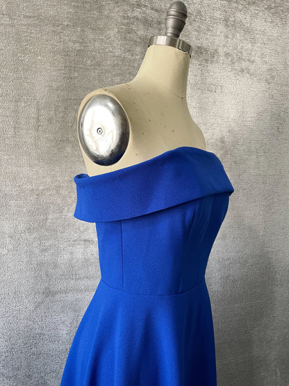 Blue Off-shoulder Cocktail Dress