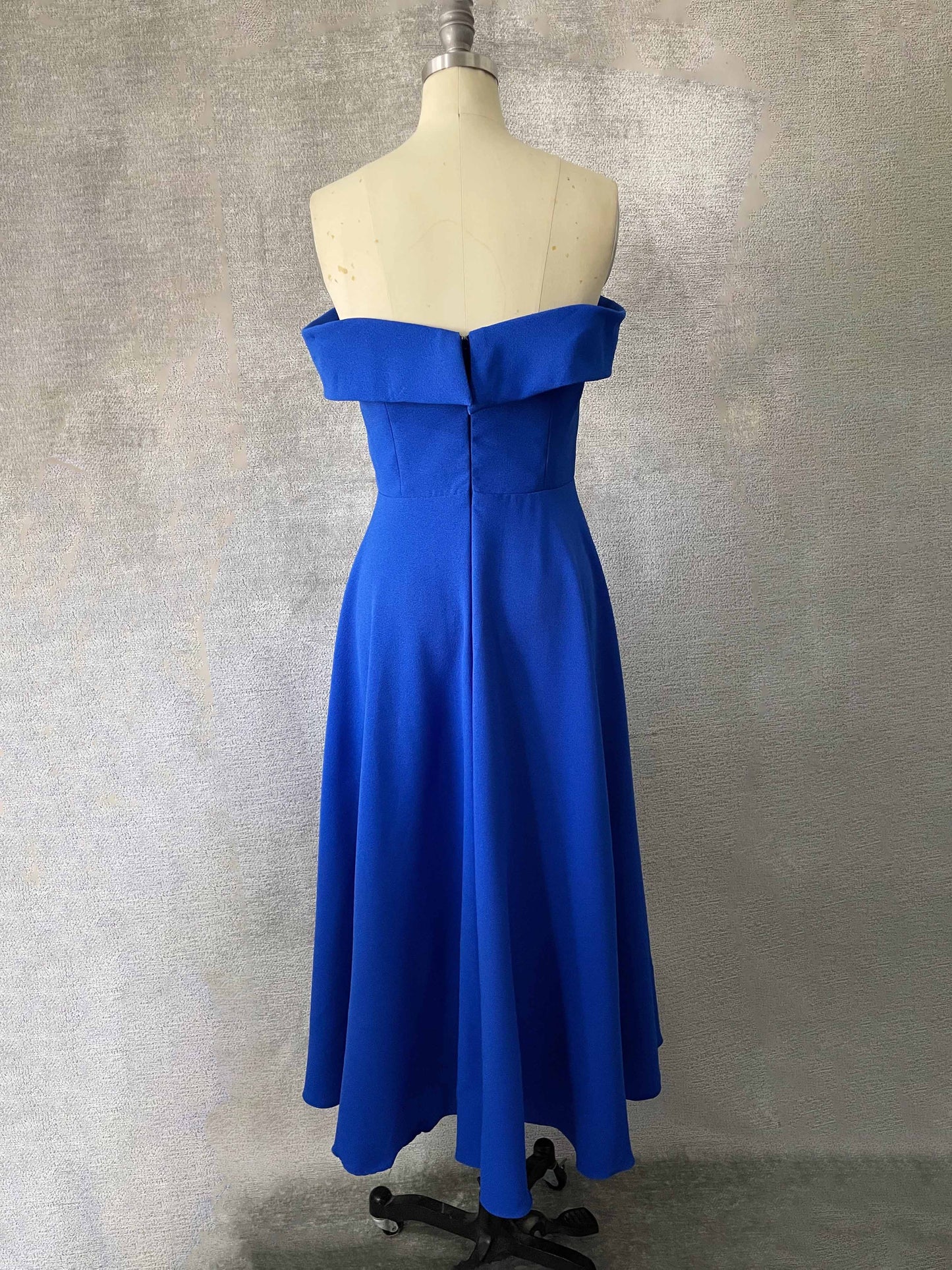 Blue Off-shoulder Cocktail Dress